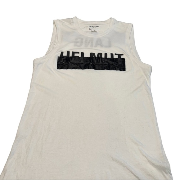 HELMUT LANG Logo Tank Top Women's XXS White Workout Gym Athletic Activewear - Picture 1 of 9